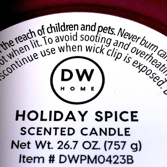 DW HOME CANDLE HOLIDAY SPICE SWEET SPICED TOASTED NEW 26.7 oz 2 WICK - Picture 5 of 5